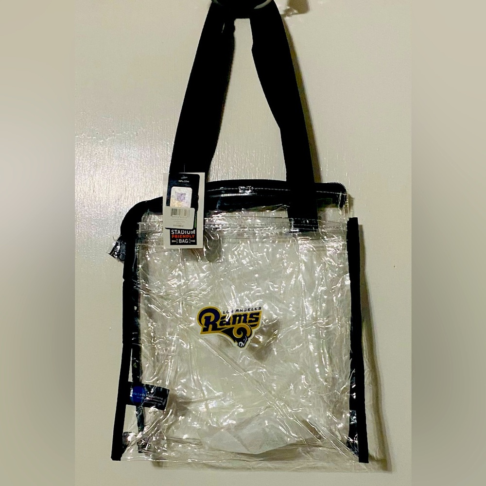 NWT LAR Clear Stadium Bag with Black Trim 12” x 11.5”